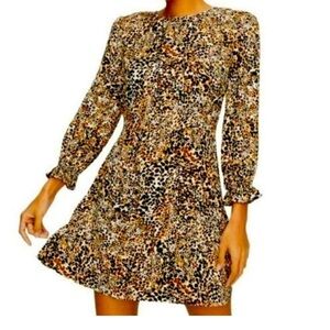 Wilfred NWOT Baroque Animal Print Mini Dress in Brown & Tan Size 2